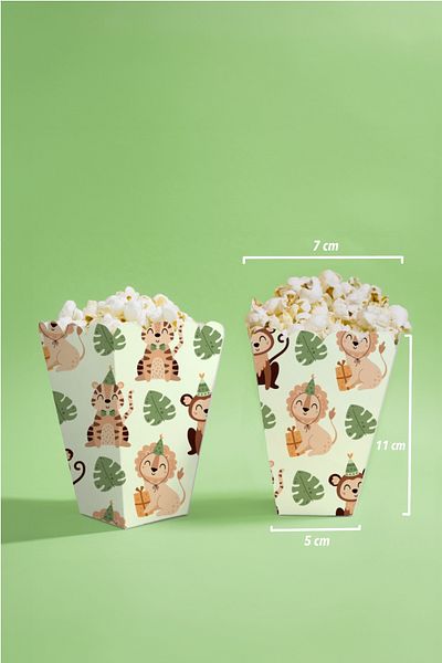 Niksy Design Safari Themed Mini Corn Box 8 Pieces