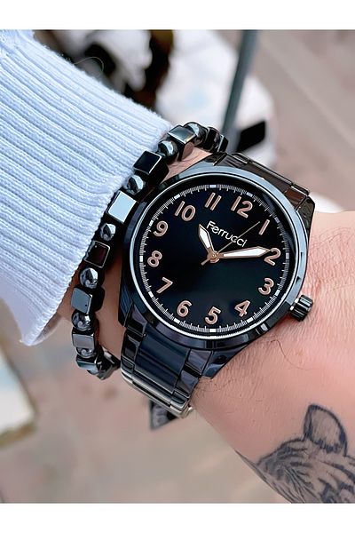 Ferrucci Steel Cord Men's Wrist Watch 3 Atm Waterproof with 2 Years Warranty