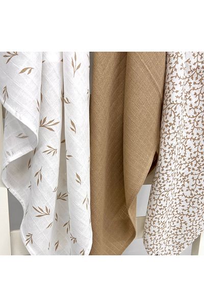 Sahra İpek 100% Organic Cotton Muslin Blanket & Muslin Blanket Set of 3