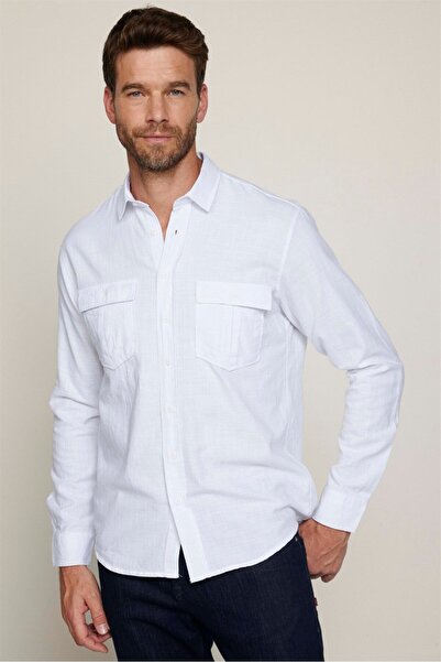 Tudors Ανδρικό πουκάμισο με κανονική εφαρμογή κλασικής γραμμής oversized 100%...