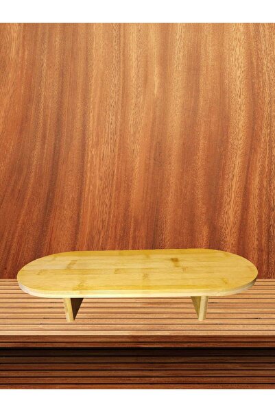 Duffa Bamboo Standing Presenter, Decorative Breakfast Presenter Standing Serving Tray and Cutting Board