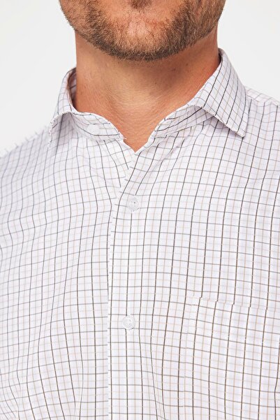 Tudors Klasik Fit Uzun Kollu İnce Çizgili Pamuklu Kravatlık Yaka Erkek Gömlek