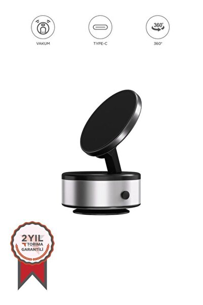 Torima Telefon Tutucu Manyetik Adsorpsiyon Vakumlu Kompakt Ev Ofis Oto Aksesuarları X10Q Gümüş