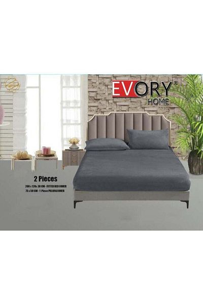 Evory Home ملاءة سرير مفردة من المخمل مع غطاء وسادة 120x200x30 سم