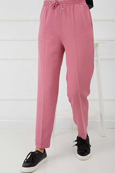 hakimoda بنطلون حجاب بخصر مطاطي وردي