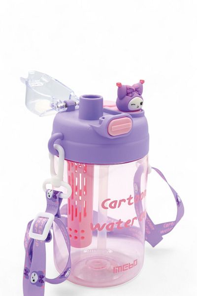 M&B WATER BOTTLE Cute Kuromi Children's Water Bottle 750ml School Double Door Water Bottle with Neck Strap
