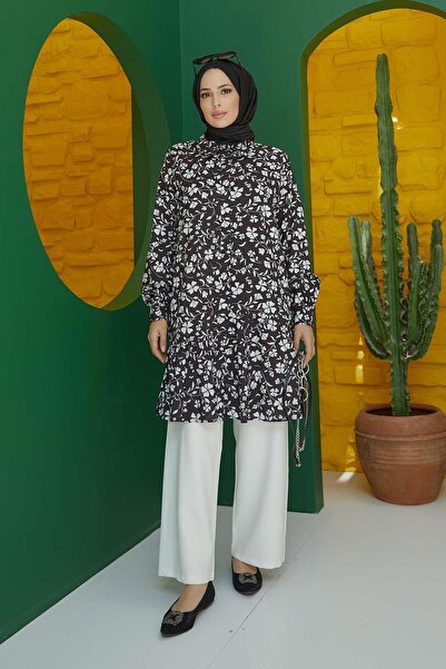 hakimoda الحجاب زهرة منقوشة سترة سوداء