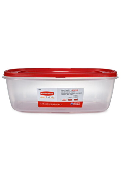 RUBBERMAID حاوية تخزين الطعام EasyFindLids، سعة 2.5 جالون (40 كوب)، مستطيلة ا...