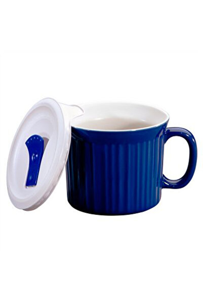CORNINGWARE كوب طعام بوب-إنز بغطاء مزود بفتحات تهوية، سعة 20 أونصة، من الخزف ...