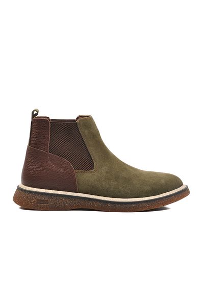 AYAKMOD Ανδρικές μπότες από γνήσιο δέρμα Khaki Suede 684016 M
