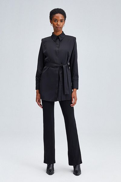 Touché Privé Belted Poplin Shirt Tunic