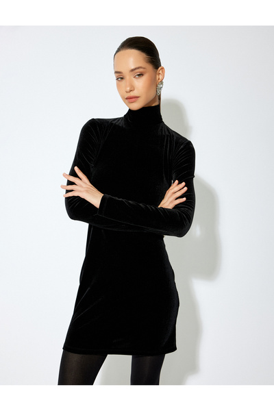 Koton Black Women's Velvet Dress