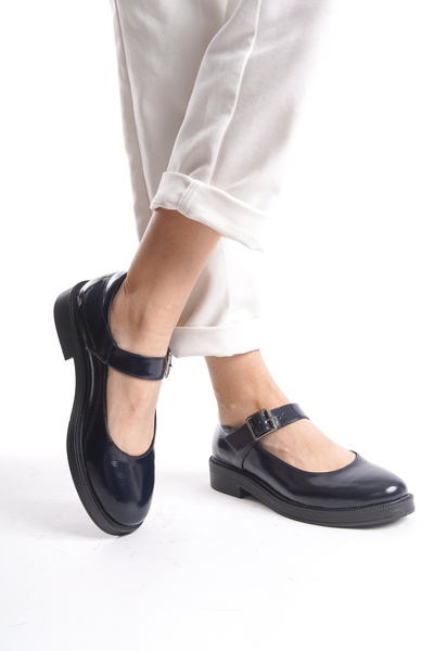 GNS Shoes BALERİN Естествена кожа, тъмно синьо, дамски обувки