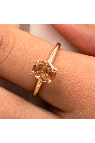 FasekGold 1.10 Karat Dik Sultanayt Taşlı Octagon Pırlanta Montörü 925 Ayar Gümüş Evlilik Teklifi Yüzüğü