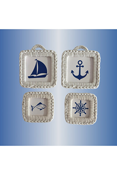 Home Marina. 4'lü Makrome Tasarım Çerçeve Seti