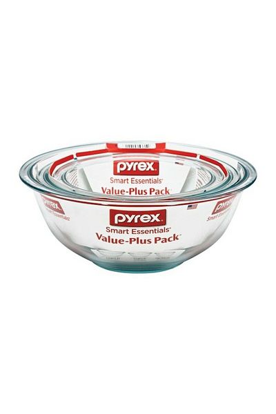 Pyrex Mixing Bowl Set Clear 3Pc.