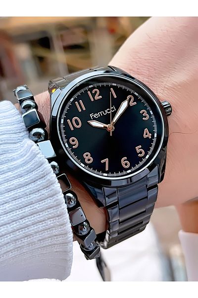 Ferrucci Steel Cord Men's Wrist Watch 3 Atm Waterproof with 2 Years Warranty