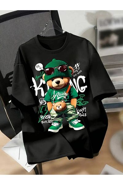 Hunors Sportswear & Company Μαύρο μπλουζάκι με στάμπα Green King - Μπλουζάκι Unisex με κοντό μανίκι