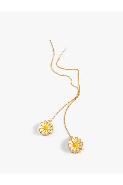 Koton Long Earrings with Daisy Detail