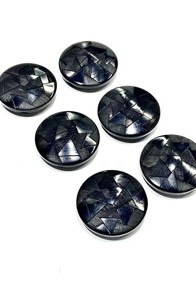 karantuhafiye Coat Coat Button / Prism Pattern / Black 2.7 cm / Code: 2612