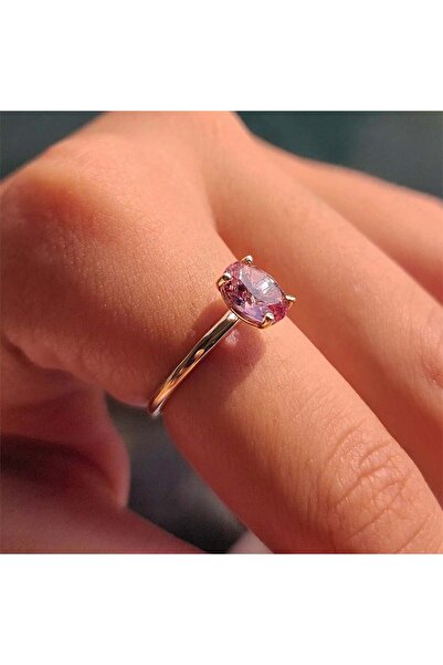 FasekGold 1.10 Karat Dik Sultanayt Taşlı Octagon Pırlanta Montörü 925 Ayar Gümüş Evlilik Teklifi Yüzüğü