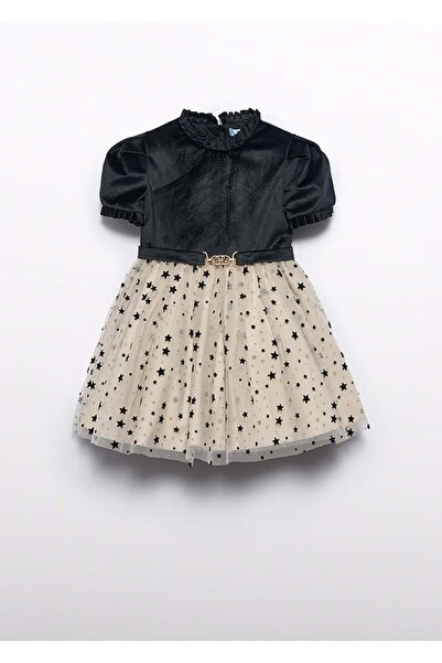 Abel & Lula Black Girls' Velvet Dress Black