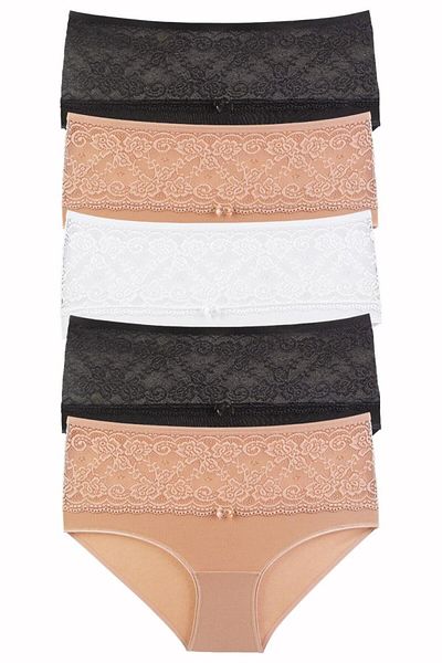 Nicoletta Chiloți de damă mărime mare pachet de 5 Lacy Mixcolor
