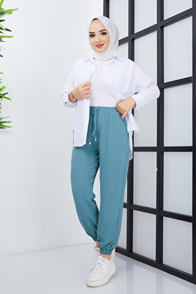 hakimoda بنطلون ايروبين مرن بأرجل حجاب نعناع