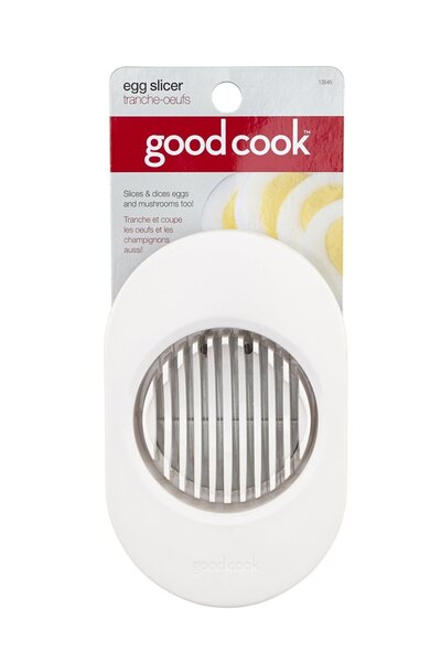 Good Cook قطاعة البيض من GoodCook مع إطار بلاستيكي أبيض غير قابل للانزلاق وأس...
