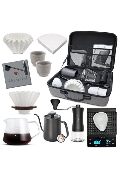 MIBRU V60 Coffee Drip G2 travel set for drip 14 in 1 from Gray