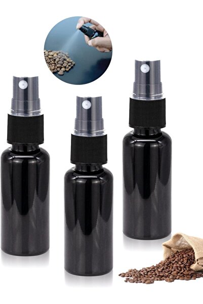 MIBRU علبة رذاذ بلاستيكية 30 مل، مجموعة من 3 قطع باللون الأسود