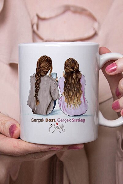 Genel Markalar Arkadaşlık Temalı Çizim Kupa Bardak