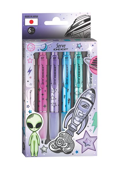Serve Deep Tip Pen Space Series 07mm - Set of 6