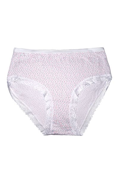 Tutku High Waist Wide Fit Lace Detailed Polka Dot Bato Panties