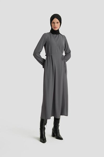 Armine Φόρεμα Anthracite Wrap - Μοντέλο Ort9230