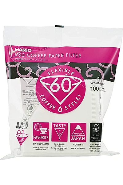 Hario FILTER V60 WHITE VCF-01-100W 1-4