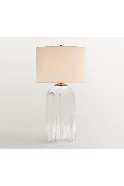 Pottery Barn Cooper Kaburgalı Cam Masa Lambası (48cm-76cm) Şık ve Fonksiyonel...