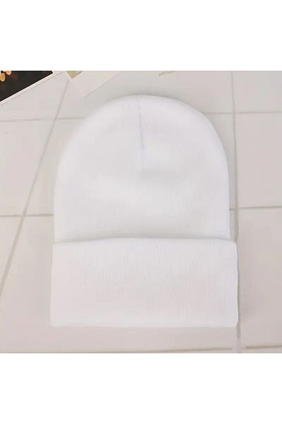 MinaCarin Unisex Folded Black and White and Stone 3-Piece Winter Beanie Set