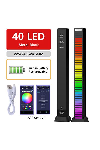 CHEGIT 40 Mb App Charge 16/32/40 Led Charge Rgb Light Bar Sound Activated Music Pickup Voice Lights Ambient
