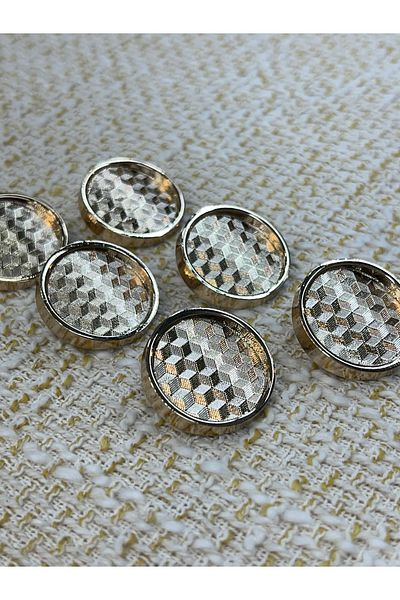 ODDA TASARIM ATÖLYESİ Hologram Laser Patterned Ithal Gold 23 mm Dugme