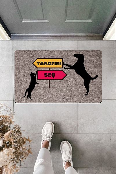 Dormot Home High Quality Gray Dog Cat Digital Printed Hooded Front Mat