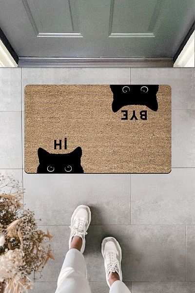 Dormot Home High Quality Digital Printing Karakedi Hi-Bye Door Front Mat