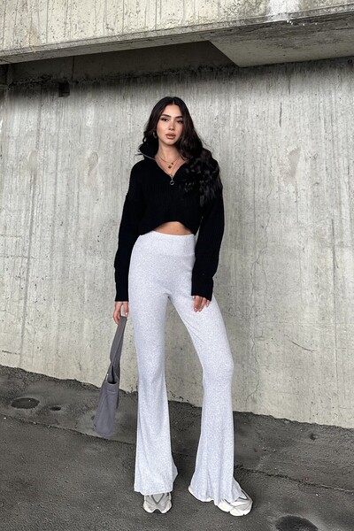 New Now İSPANYOL PAÇA YÜKSEK BEL KAŞKORSE PANTOLON