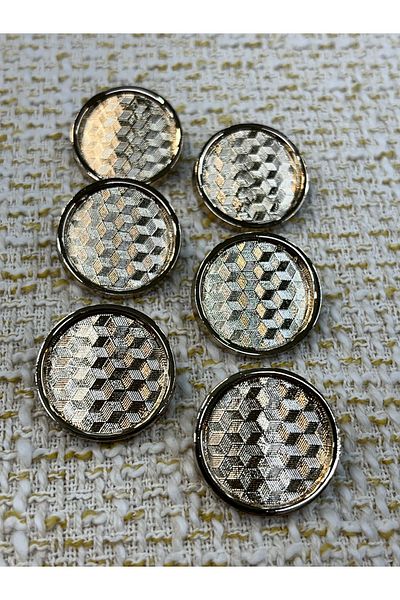 ODDA TASARIM ATÖLYESİ Hologram Laser Patterned Ithal Gold 23 mm Dugme