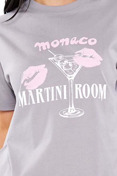 Forever 21 Martini Room Baskılı Tişört