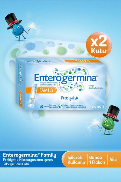 Enterogermina عائلة 20 قارورة - 4 مليار باسيلوس كلوزي سبورت بروبيوتيك - عبوة من قطعتين