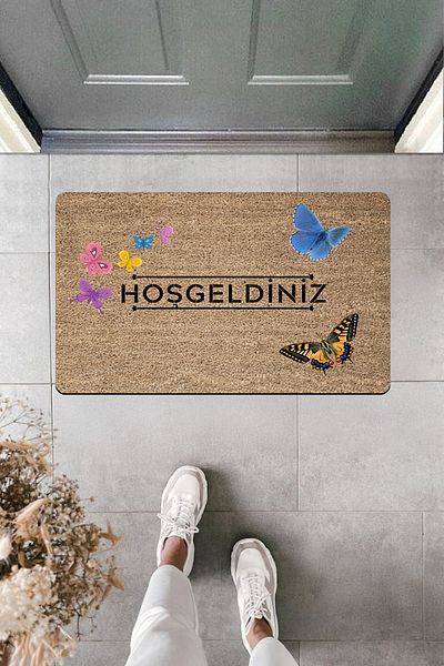 Dormot Home High Quality Digital Printing Colorful Large Small Butterflies Classic Welcome Door Front Mat