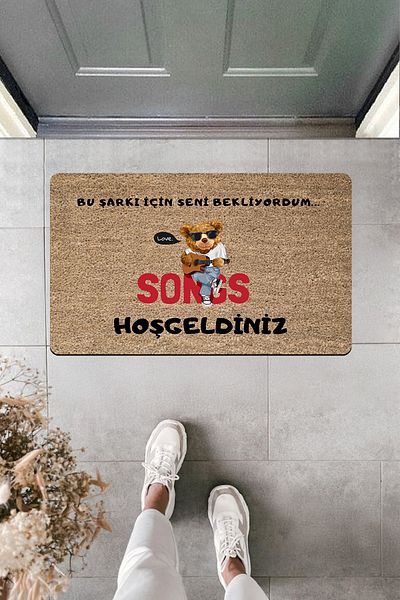 Dormot Home High Quality Digital Printing Singer Teddy Bear''I Wanted This Song for You Door Front Mat
