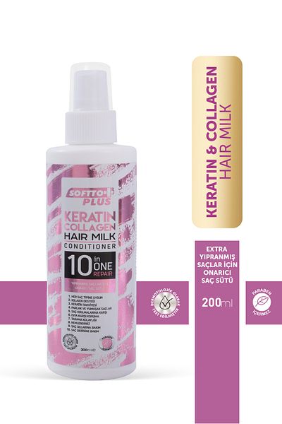 Softto Plus Soft and Silky Look Hair Care Repair Milk with Keratin Content - Eleg.3362