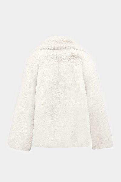 Açelya Okcu Women's Premium Long Feather Rex Faux Fur Coat